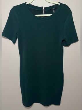 Forever 21 Short Sleeve Knit dress - Dark Green